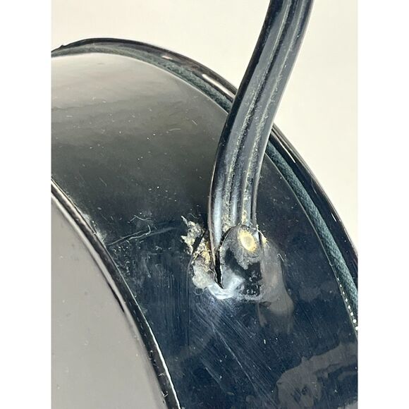 Vintage Judy Lee Jewels Black Patent Cosmetic Vanity Case Hat Box Mid Century - Picture 7 of 7